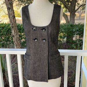 Vera Wang Wool Blend Tweed Vest